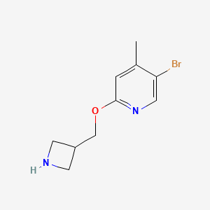 molecular formula C10H13BrN2O B8126854 2-(Azetidin-3-ylmethoxy)-5-bromo-4-methyl-pyridine 