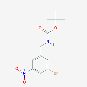 molecular formula C12H15BrN2O4 B8126868 (3-Bromo-5-nitro-benzyl)-carbamic acid tert-butyl ester 