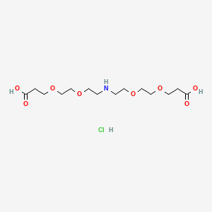 molecular formula C14H28ClNO8 B8126870 3-[2-[2-[2-[2-(2-Carboxyethoxy)ethoxy]ethylamino]ethoxy]ethoxy]propanoic acid;hydrochloride 