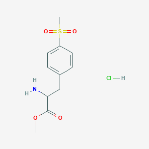 molecular formula C11H16ClNO4S B8126912 2-Amino-3-(4-methanesulfonylphenyl)-propionic acid methyl ester hydrochloride 