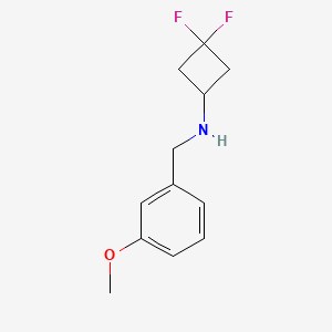 molecular formula C12H15F2NO B8126986 3,3-Difluoro-N-(3-methoxybenzyl)cyclobutanamine 