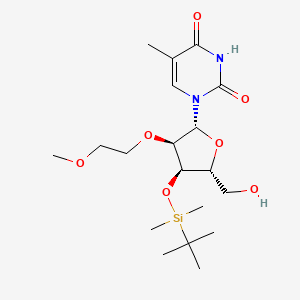molecular formula C19H34N2O7Si B8126992 1-[(2R,3R,4R,5R)-4-[tert-butyl(dimethyl)silyl]oxy-5-(hydroxymethyl)-3-(2-methoxyethoxy)oxolan-2-yl]-5-methylpyrimidine-2,4-dione 
