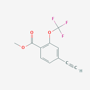 molecular formula C11H7F3O3 B8127019 4-Ethynyl-2-trifluoromethoxy-benzoic acid methyl ester 