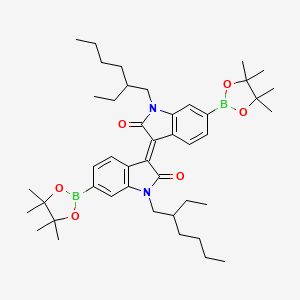 molecular formula C44H64B2N2O6 B8127022 (E)-1,1'-bis(2-ethylhexyl)-6,6'-bis(4,4,5,5-tetramethyl-1,3,2-dioxaborolan-2-yl)-[3,3'-biindolinylidene]-2,2'-dione 