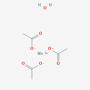 molecular formula C6H11MnO7 B8127114 Manganese(3+);triacetate;hydrate 