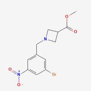 molecular formula C12H13BrN2O4 B8127126 Methyl 1-(3-bromo-5-nitrobenzyl)azetidine-3-carboxylate 