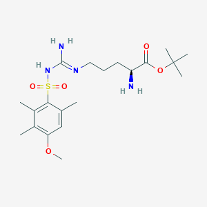 molecular formula C20H34N4O5S B8127141 tert-Butyl Nw-((4-methoxy-2,3,6-trimethylphenyl)sulfonyl)-L-argininate 