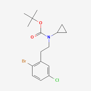 molecular formula C16H21BrClNO2 B8127148 [2-(2-Bromo-5-chlorophenyl)-ethyl]-cyclopropylcarbamic acid tert-butyl ester 