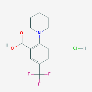 molecular formula C13H15ClF3NO2 B8127165 2-Piperidin-1-yl-5-trifluoromethylbenzoic acid hydrochloride 