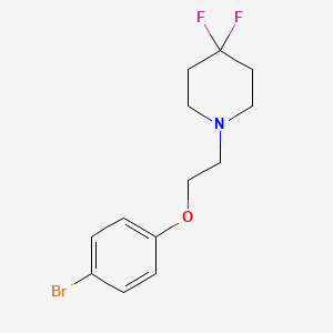 molecular formula C13H16BrF2NO B8127185 1-[2-(4-Bromophenoxy)-ethyl]-4,4-difluoropiperidine 