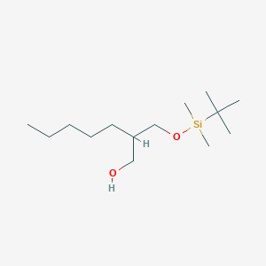 molecular formula C14H32O2Si B8127193 2-(((tert-Butyldimethylsilyl)oxy)methyl)heptan-1-ol 