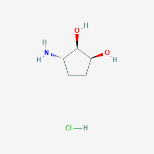 molecular formula C5H12ClNO2 B8127211 (1S,2R,3S)-3-aminocyclopentane-1,2-diol hydrochloride 