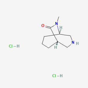 molecular formula C9H18Cl2N2O B8127213 (1R,5S)-9-methyl-3,9-diazabicyclo[3.3.2]decan-10-one;dihydrochloride 