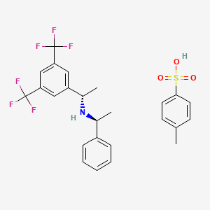 molecular formula C25H25F6NO3S B8127229 (S)-1-(3,5-Bis(trifluoromethyl)phenyl)-N-((S)-1-phenylethyl)ethan-1-amine 4-methylbenzenesulfonate 