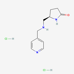 molecular formula C11H17Cl2N3O B8127231 (5R)-5-[(pyridin-4-ylmethylamino)methyl]pyrrolidin-2-one;dihydrochloride 