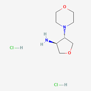 molecular formula C8H18Cl2N2O2 B8127252 [trans-4-(4-Morpholinyl)tetrahydro-3-furanyl]amine dihydrochloride 