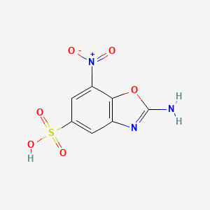 molecular formula C7H5N3O6S B8127342 2-Amino-7-nitro-1,3-benzoxazole-5-sulfonic acid 