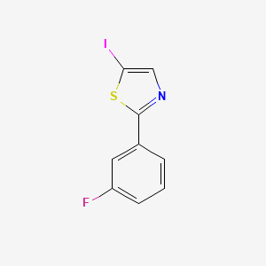 molecular formula C9H5FINS B8127367 2-(3-Fluorophenyl)-5-iodo-1,3-thiazole 