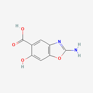 molecular formula C8H6N2O4 B8127380 2-Amino-6-hydroxy-1,3-benzoxazole-5-carboxylic acid 