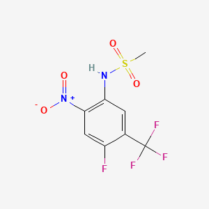 molecular formula C8H6F4N2O4S B8127427 N-[4-fluoro-2-nitro-5-(trifluoromethyl)phenyl]methanesulfonamide 