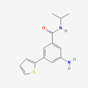 molecular formula C14H16N2OS B8127490 3-Amino-N-isopropyl-5-thiophen-2-yl-benzamide 