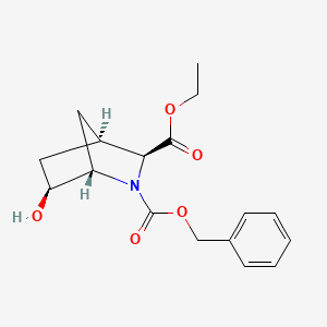 molecular formula C17H21NO5 B8127497 2-O-benzyl 3-O-ethyl (1S,3S,4R,6S)-6-hydroxy-2-azabicyclo[2.2.1]heptane-2,3-dicarboxylate 