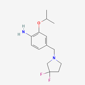 molecular formula C14H20F2N2O B8127526 4-(3,3-Difluoropyrrolidin-1-ylmethyl)-2-isopropoxyphenylamine 