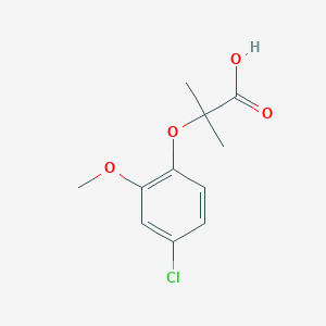 molecular formula C11H13ClO4 B8127535 2-(4-Chloro-2-methoxy-phenoxy)-2-methyl-propionic acid 
