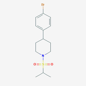molecular formula C14H20BrNO2S B8127539 4-(4-Bromophenyl)-1-(isopropylsulfonyl)piperidine 