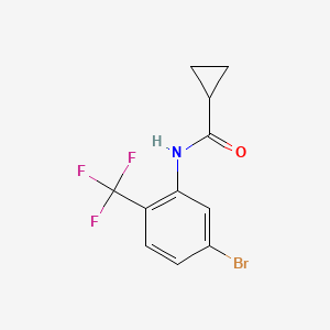 molecular formula C11H9BrF3NO B8127542 N-(5-bromo-2-(trifluoromethyl)phenyl)cyclopropanecarboxamide 