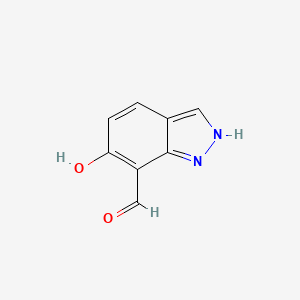 molecular formula C8H6N2O2 B8127548 6-hydroxy-2H-indazole-7-carbaldehyde 