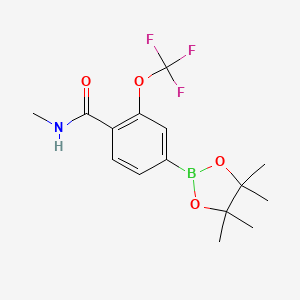 molecular formula C15H19BF3NO4 B8127558 N-Methyl-4-(4,4,5,5-tetramethyl-[1,3,2]dioxaborolan-2-yl)-2-trifluoromethoxybenzamide 