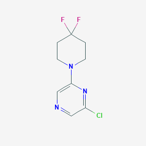 molecular formula C9H10ClF2N3 B8127570 2-Chloro-6-(4,4-difluoropiperidin-1-yl)pyrazine 