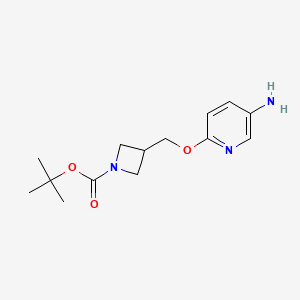 molecular formula C14H21N3O3 B8127590 3-(5-Aminopyridin-2-yloxymethyl)-azetidine-1-carboxylic acid tert-butyl ester 