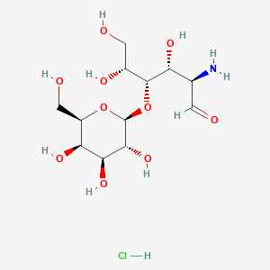 molecular formula C12H24ClNO10 B8127598 (2R,3R,4S,5R)-2-amino-3,5,6-trihydroxy-4-[(2S,3R,4S,5R,6R)-3,4,5-trihydroxy-6-(hydroxymethyl)oxan-2-yl]oxyhexanal;hydrochloride CAS No. 203317-42-4