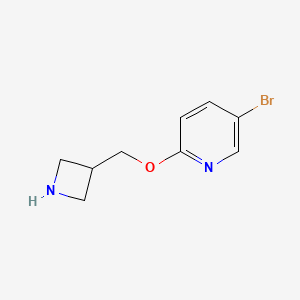 molecular formula C9H11BrN2O B8127614 2-(Azetidin-3-ylmethoxy)-5-bromopyridine 