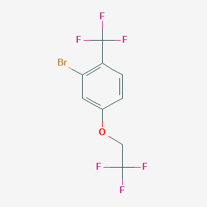 molecular formula C9H5BrF6O B8127653 2-Bromo-4-(2,2,2-trifluoroethoxy)-1-(trifluoromethyl)benzene 