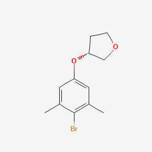 molecular formula C12H15BrO2 B8127699 (R)-3-(4-bromo-3,5-dimethylphenoxy)tetrahydrofuran 