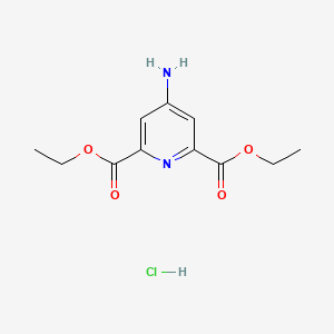molecular formula C11H15ClN2O4 B8127706 Diethyl 4-Aminopyridine-2,6-dicarboxylate Hydrochloride 