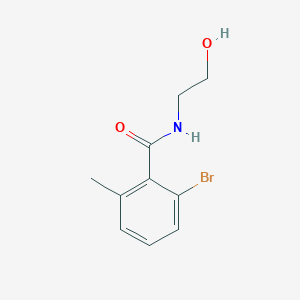 molecular formula C10H12BrNO2 B8127716 2-Bromo-N-(2-hydroxyethyl)-6-methylbenzamide 