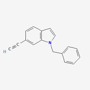 molecular formula C17H13N B8127734 1-Benzyl-6-ethynyl-1H-indole 