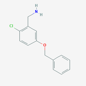 molecular formula C14H14ClNO B8127739 5-Benzyloxy-2-chlorobenzylamine 
