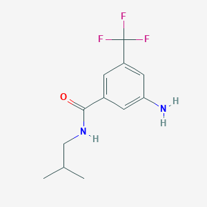 molecular formula C12H15F3N2O B8127758 3-Amino-N-isobutyl-5-(trifluoromethyl)benzamide 