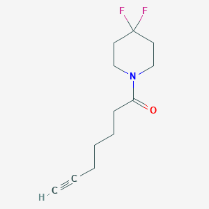 molecular formula C12H17F2NO B8127763 1-(4,4-Difluoropiperidin-1-yl)hept-6-yn-1-one 