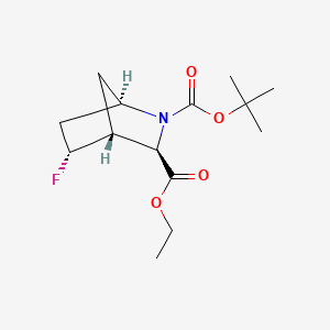molecular formula C14H22FNO4 B8127783 2-O-tert-butyl 3-O-ethyl (1R,3R,4R,5R)-5-fluoro-2-azabicyclo[2.2.1]heptane-2,3-dicarboxylate 