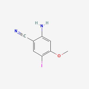 molecular formula C8H7IN2O B8127800 2-Amino-5-iodo-4-methoxybenzonitrile 