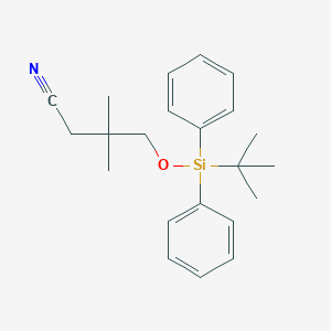 molecular formula C22H29NOSi B8127838 4-(tert-Butyl-diphenyl-silanyloxy)-3,3-dimethyl-butyronitrile 