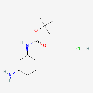 molecular formula C11H23ClN2O2 B8127842 tert-butyl N-[(1S,3S)-3-aminocyclohexyl]carbamate;hydrochloride 