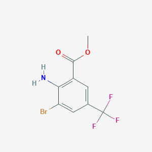 molecular formula C9H7BrF3NO2 B8127853 Methyl 2-amino-3-bromo-5-(trifluoromethyl)benzoate 