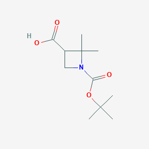 molecular formula C11H19NO4 B8127892 1-[(Tert-butoxy)carbonyl]-2,2-dimethylazetidine-3-carboxylic acid 